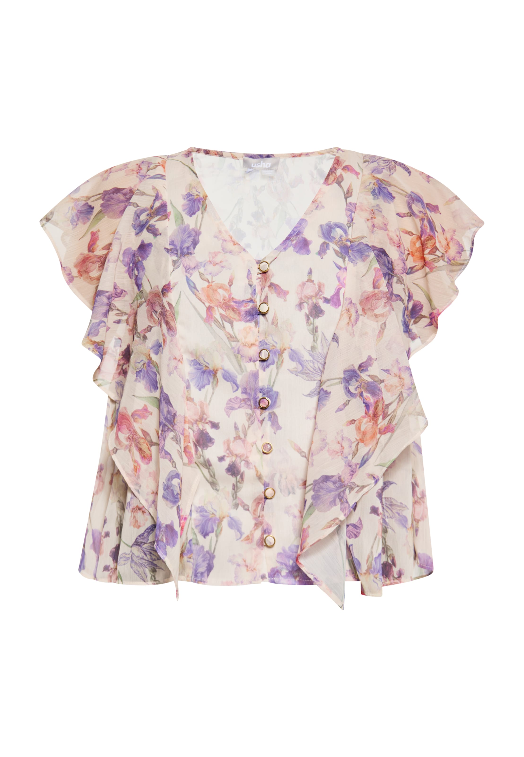 Usha Bluse in Beige: Vorderseite