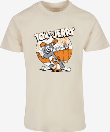 ABSOLUTE CULT Shirt 'Tom and Jerry - Baseball' in Beige: voorkant