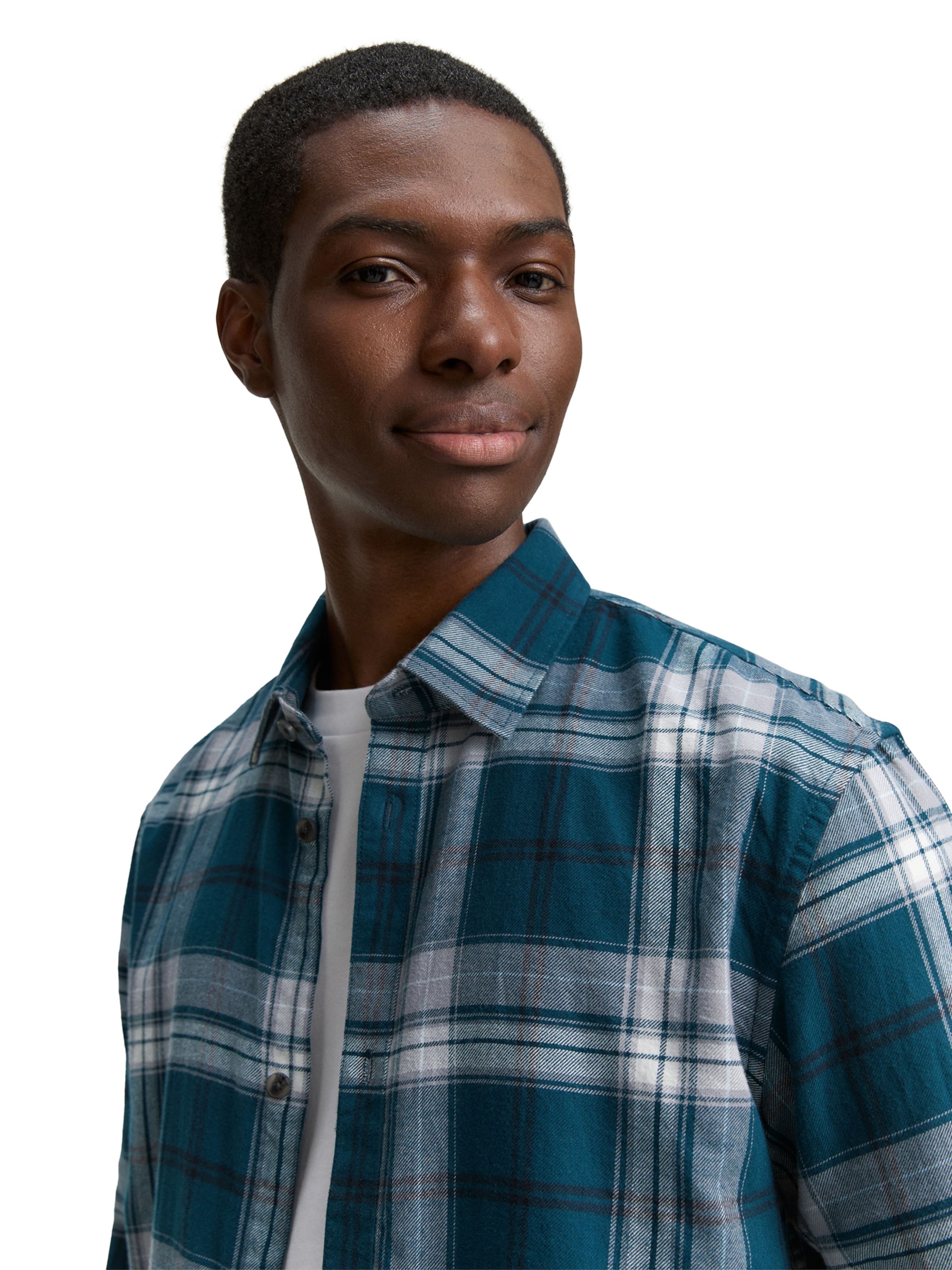 TOM TAILOR DENIM Comfort fit Button Up Shirt in Green