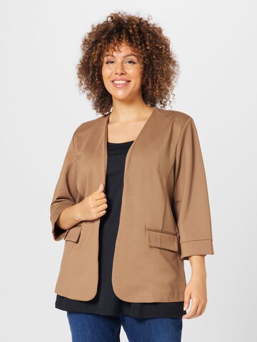 Fransa Curve Blazer 'STRETCH' in Brown: front