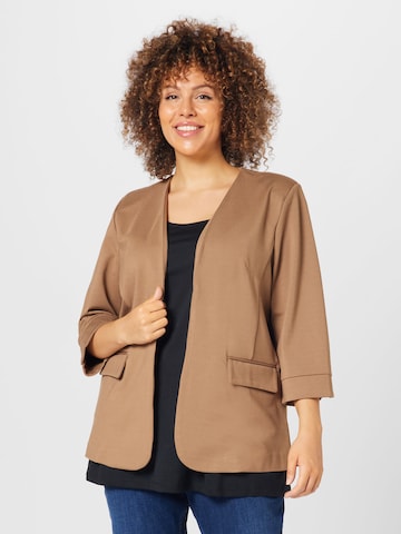 Fransa Curve Blazer 'STRETCH' i brun: forside