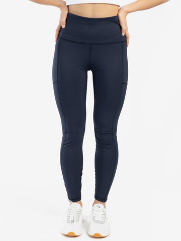 Spyder Skinny Workout Pants in Blue: front