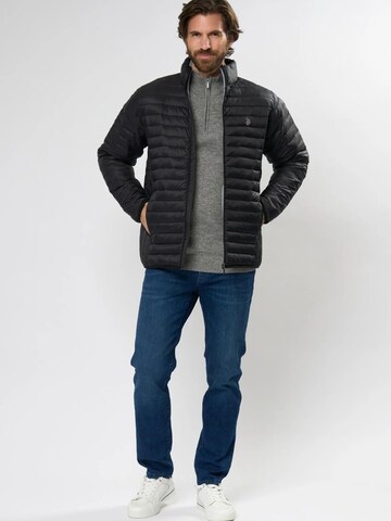 U.S. POLO ASSN. Overgangsjakke 'Mark' i sort