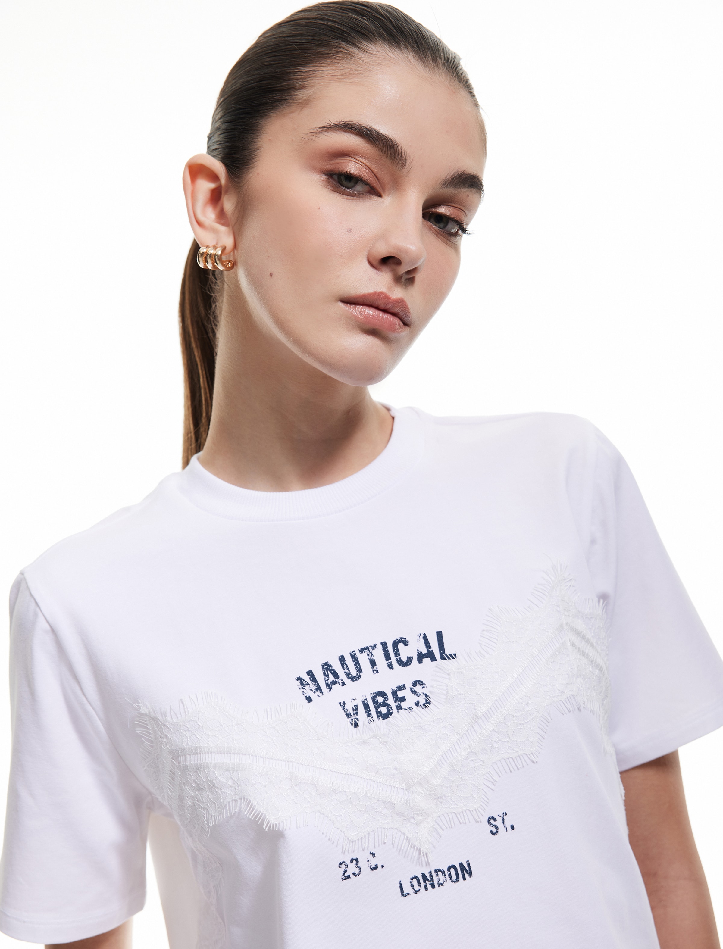 Koton Shirt 'Dantel' in White