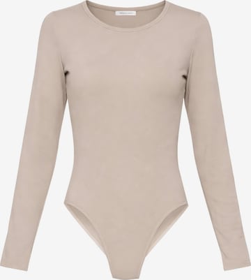 SASSYCLASSY - Body de blusa en beige: frente