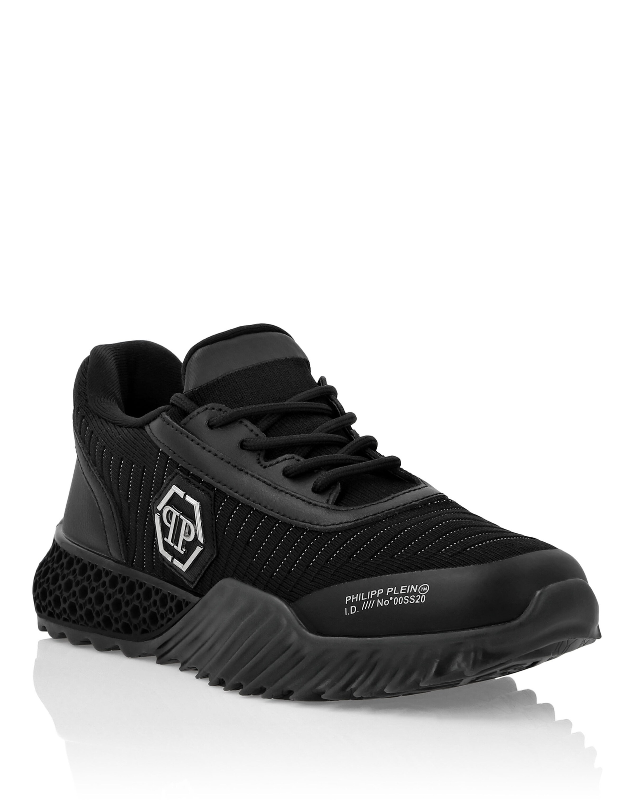 Philipp Plein - Zapatillas deportivas bajas 'Hexagon' en negro: frente