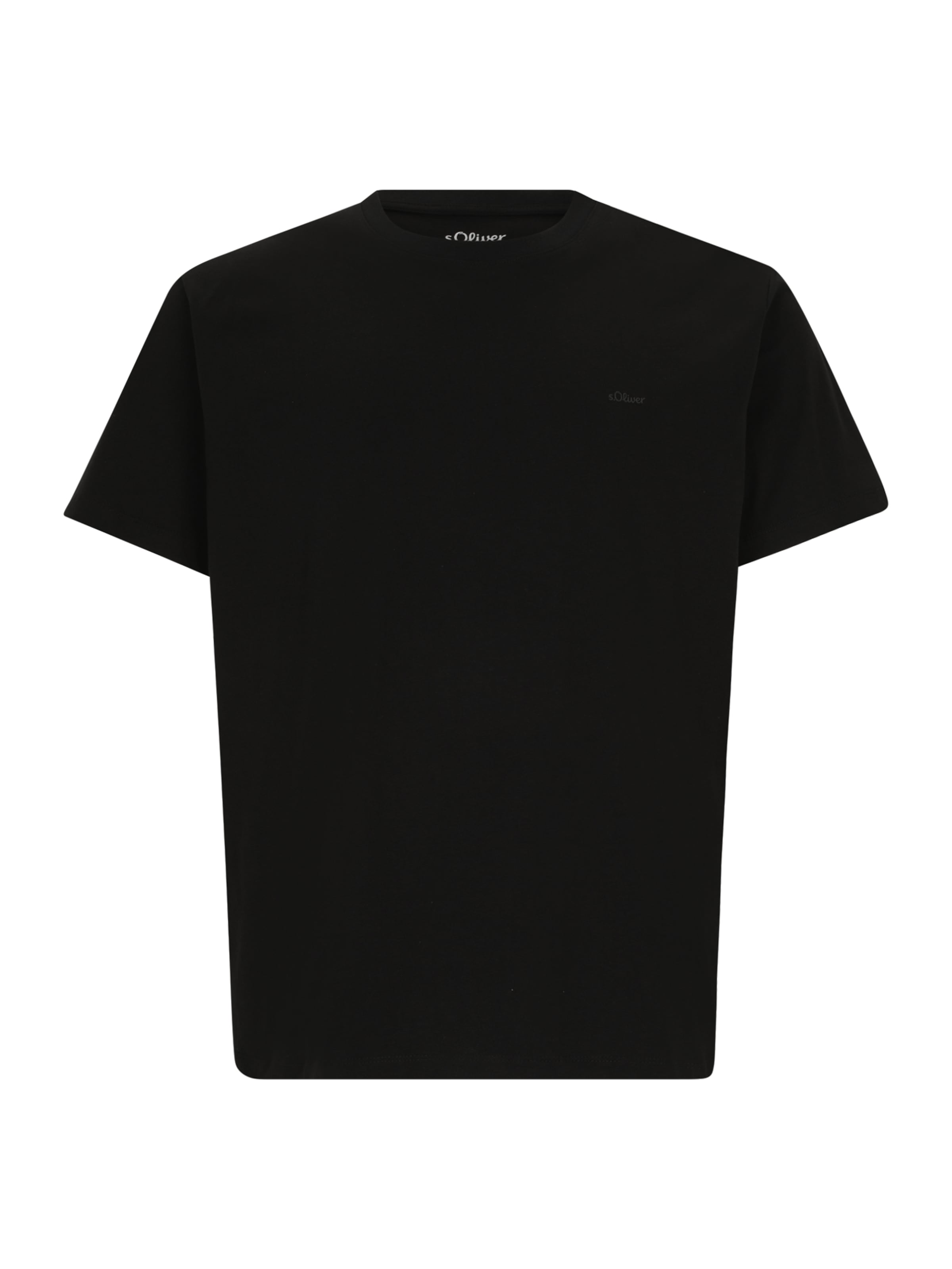 s.Oliver Men Big Sizes T-Shirt in Schwarz: Vorderseite