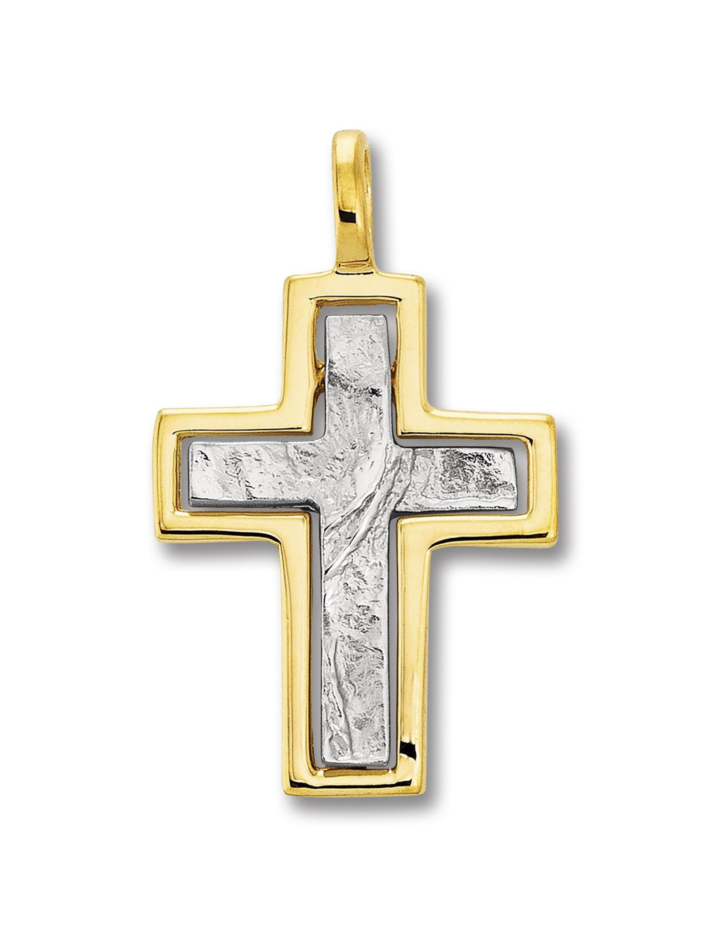 ONE ELEMENT Anhänger 'Kreuz' in Gold: Vorderseite