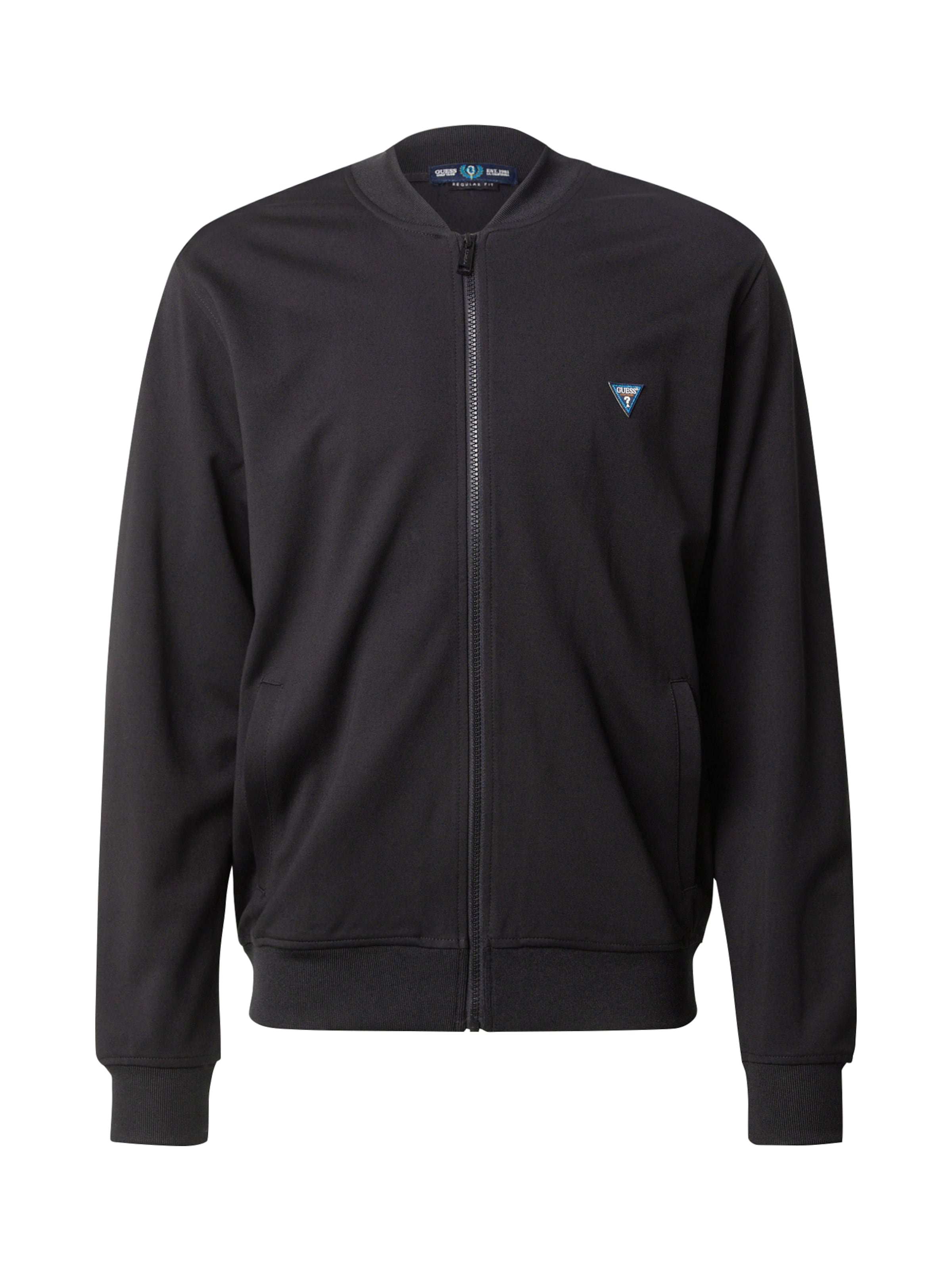 GUESS Кофта на молнии в Черный: спереди