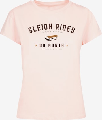 F4NT4STIC Shirt 'Schlittenfahren Weihnachten Christmas' in Roze: voorkant