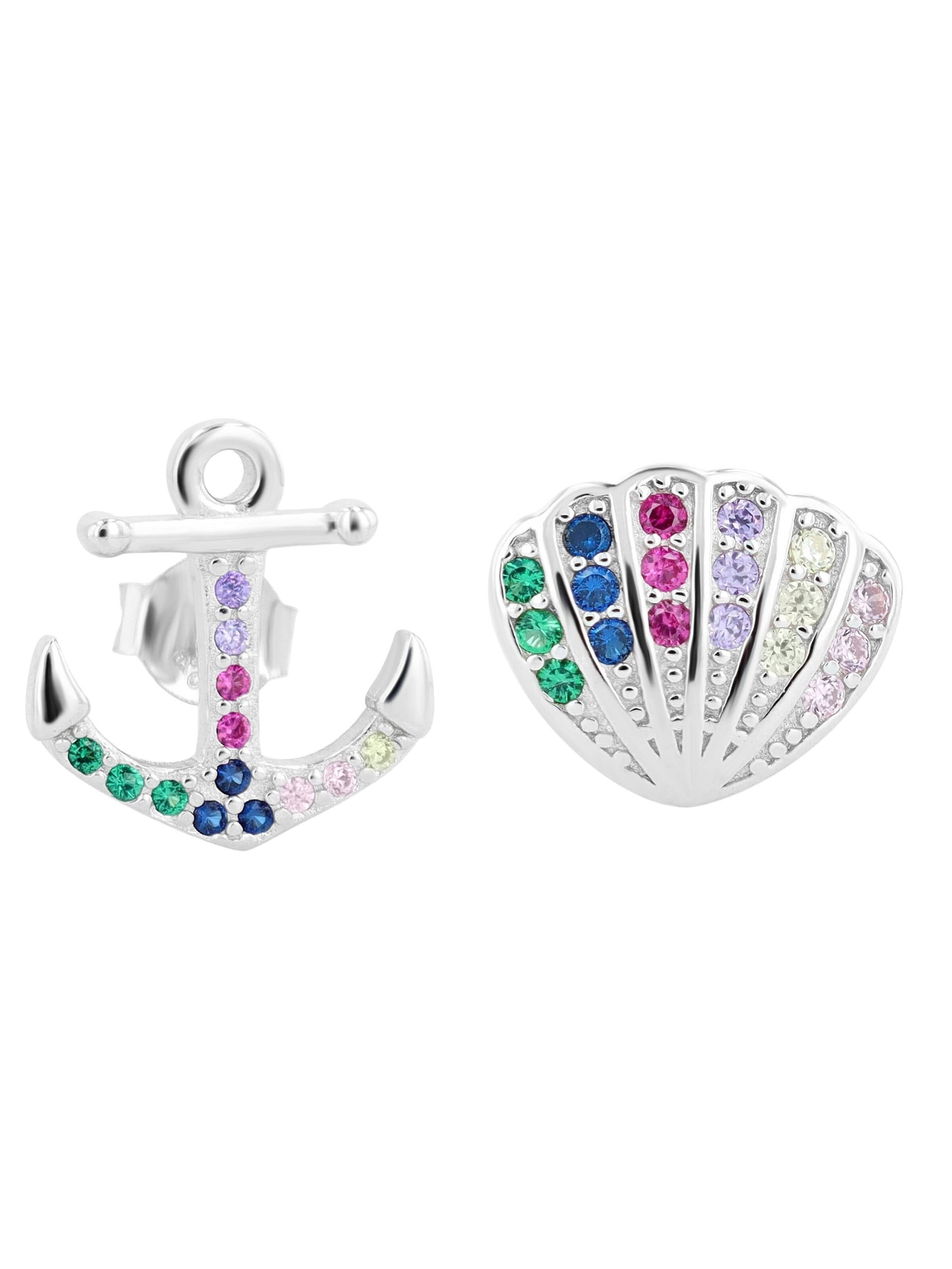 Akzent Earrings '"Kaimana" aus 925 Sterlingsilber, rhodiniert, langlebig' in Silver: front