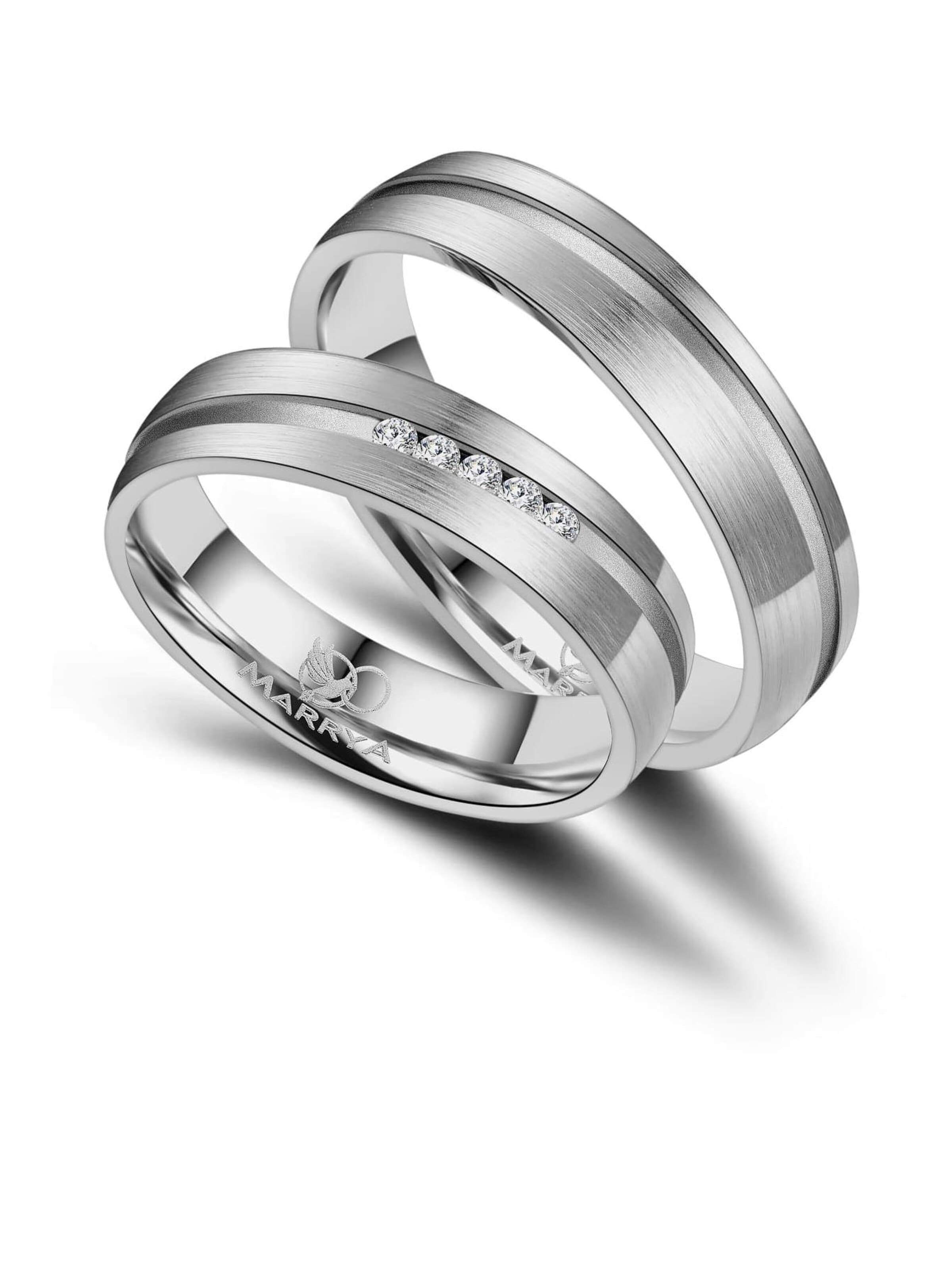 MARRYA Ring 'MARRYA ES-07 Ehering aus Edelstahl – Silberfarben' in Grijs