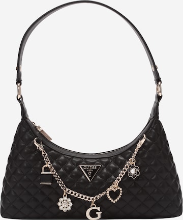 GUESS Olkalaukku 'EVERLEE TOP ZIP SHOULDER BAG' värissä musta: etupuoli