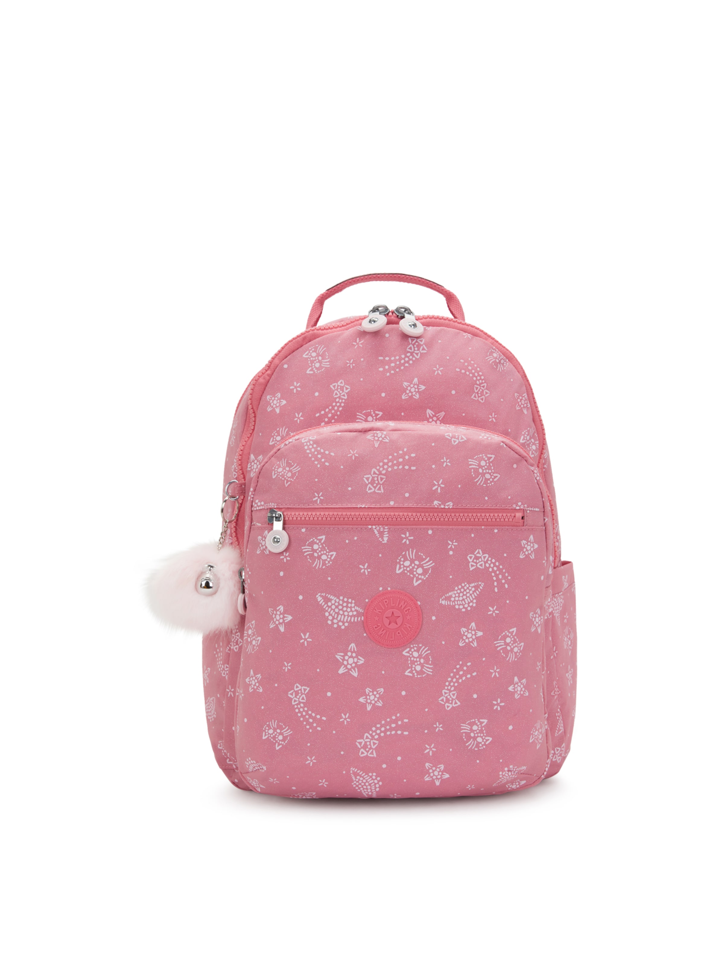 Sac à dos 'Glitter Cats' KIPLING en rose : devant