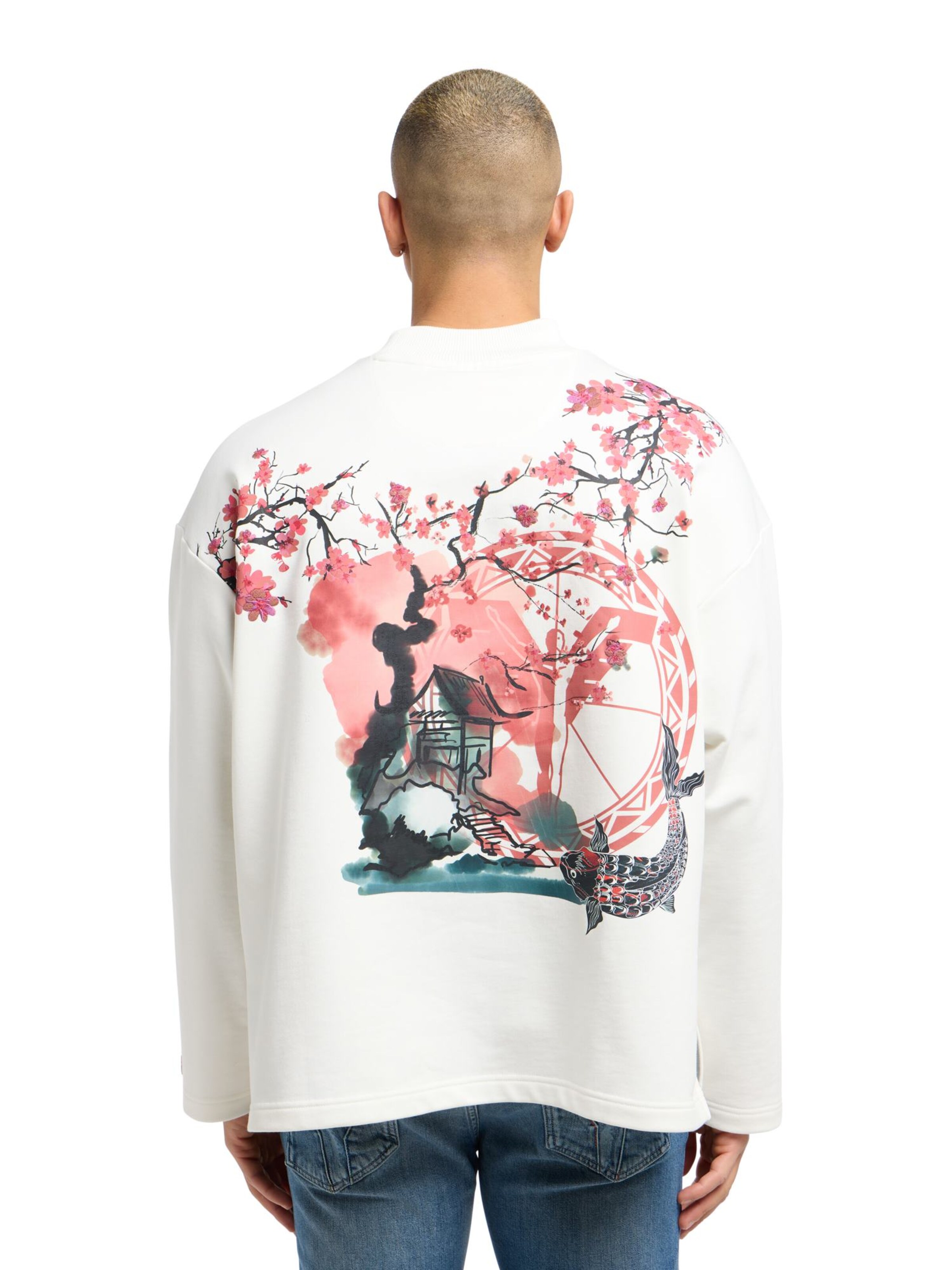 Carlo Colucci Sweatshirt 'Dragogna' in Weiß: Vorderseite