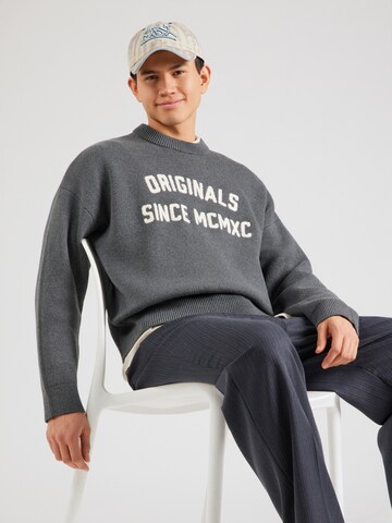 JACK & JONES Sweater 'JORMEADOWS' in Grey: front