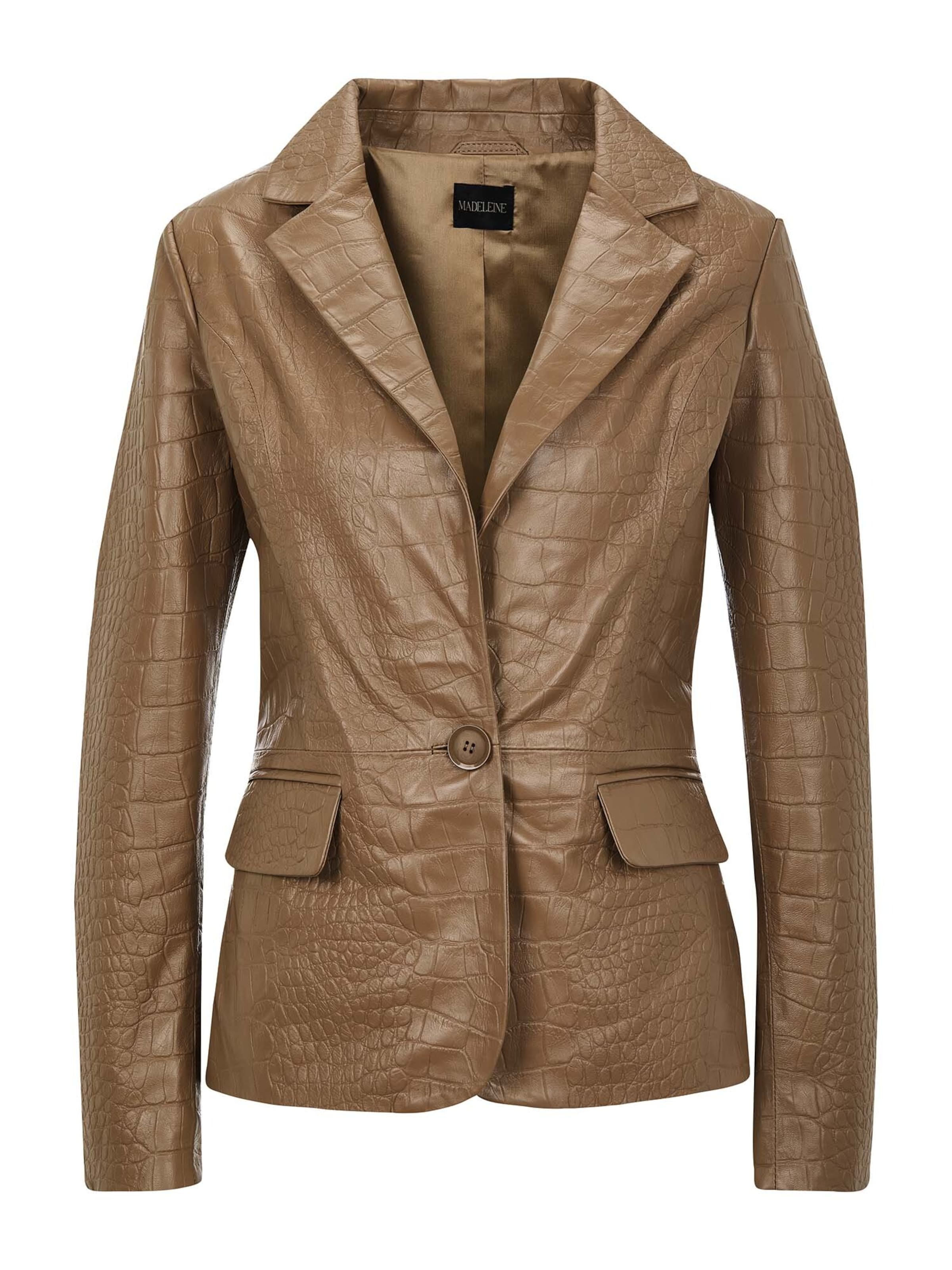 Veste mi-saison MADELEINE en marron : devant