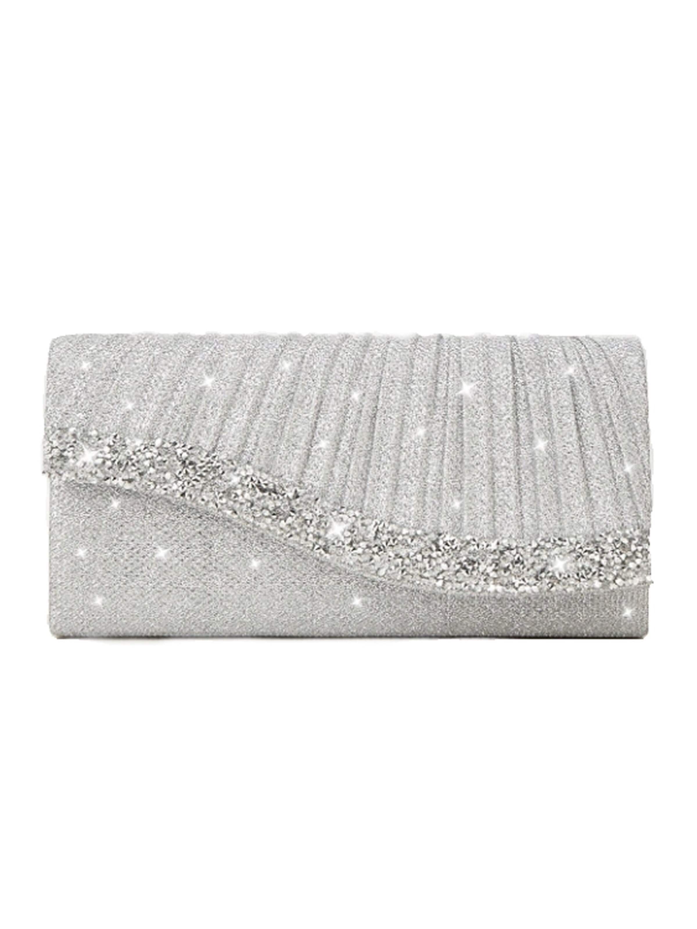 Tomshop24-7 Clutch 'Sindy' in Silver: front