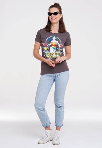 LOGOSHIRT Shirt 'Wonder Woman' in Grey