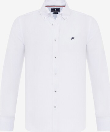 DENIM CULTURE - Camisa 'EDIZ' en blanco: frente