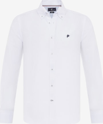 DENIM CULTURE - Regular Fit Camisa 'EDIZ' em branco: frente