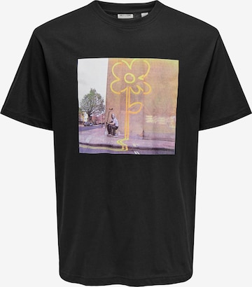 Tricou de la Only & Sons pe negru: față