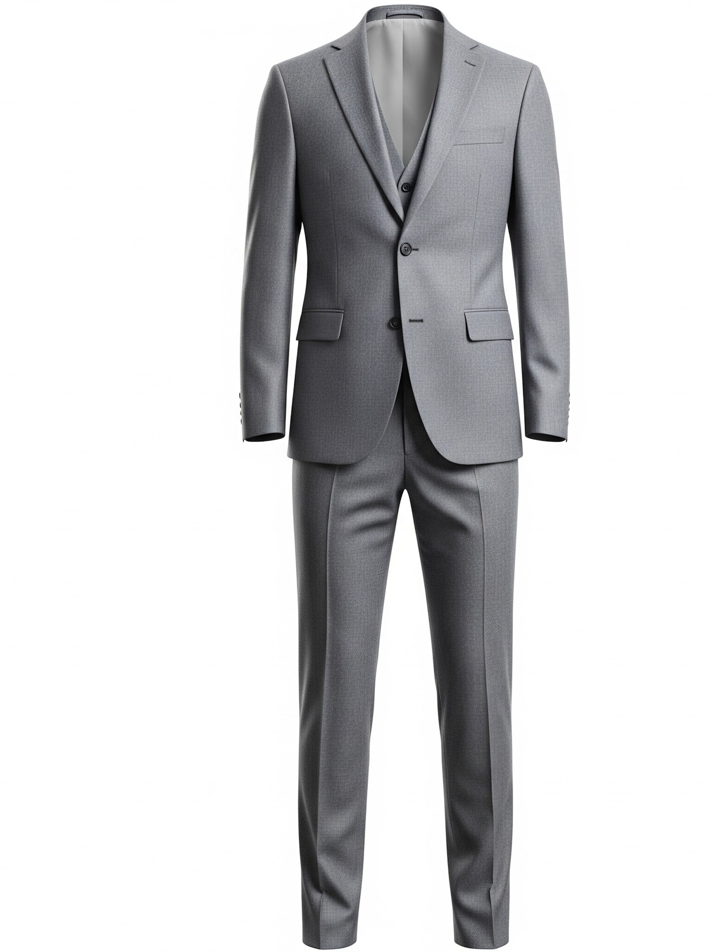 Keskin Collection Regular Suit 'Designer Anzug 3 tlg Grau Schwarz Dunkelblau' in Grey: front