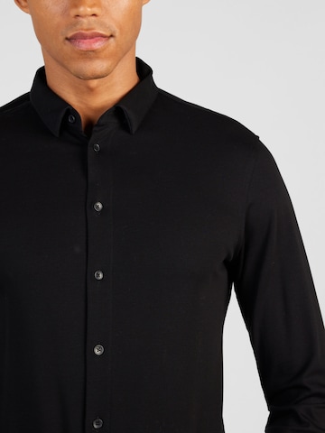 Casual Friday - Ajuste regular Camisa 'Arthur' en negro