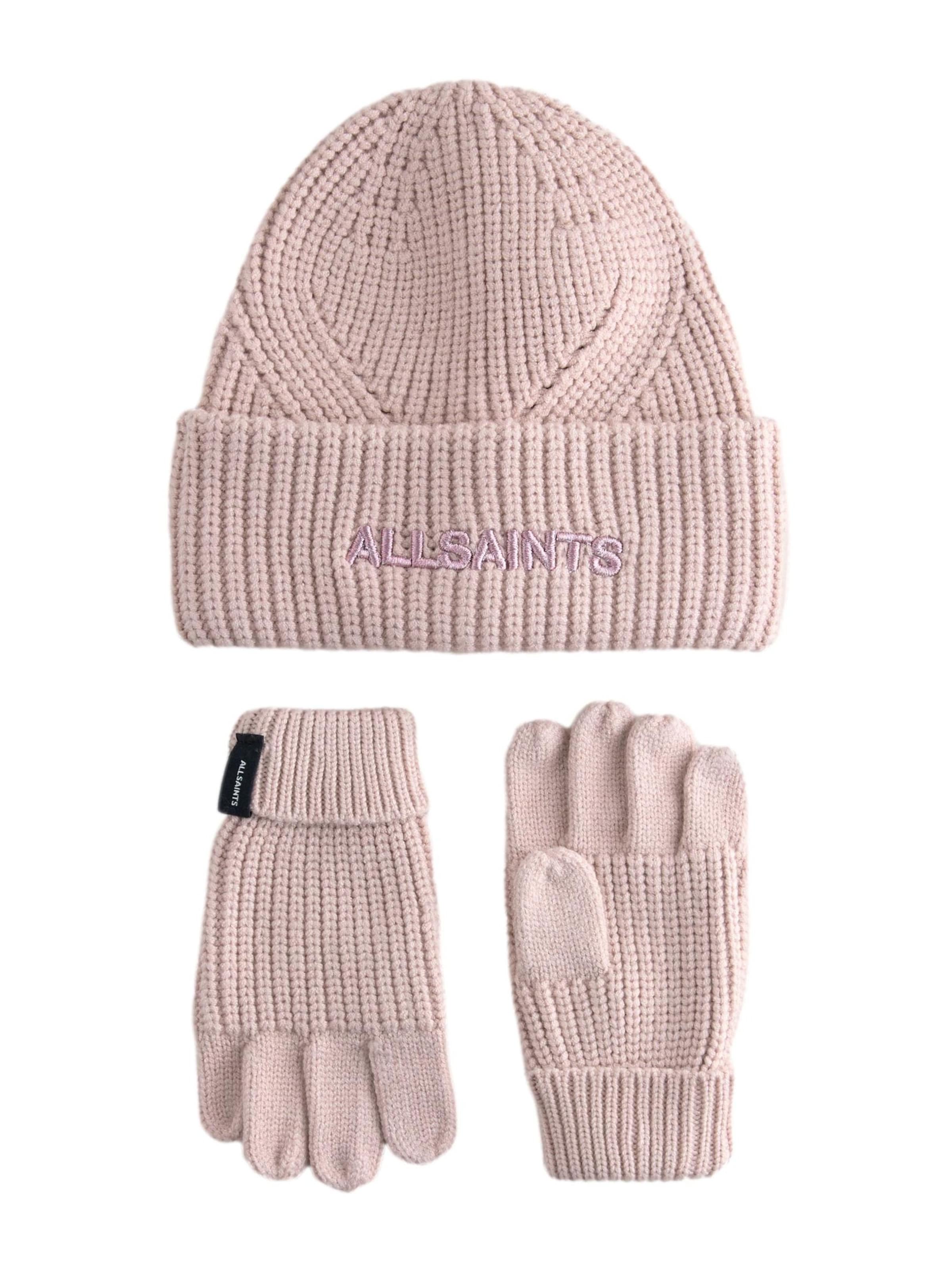 smALLSAINTS Mütze und Handschuhe Set in Pink: Vorderseite