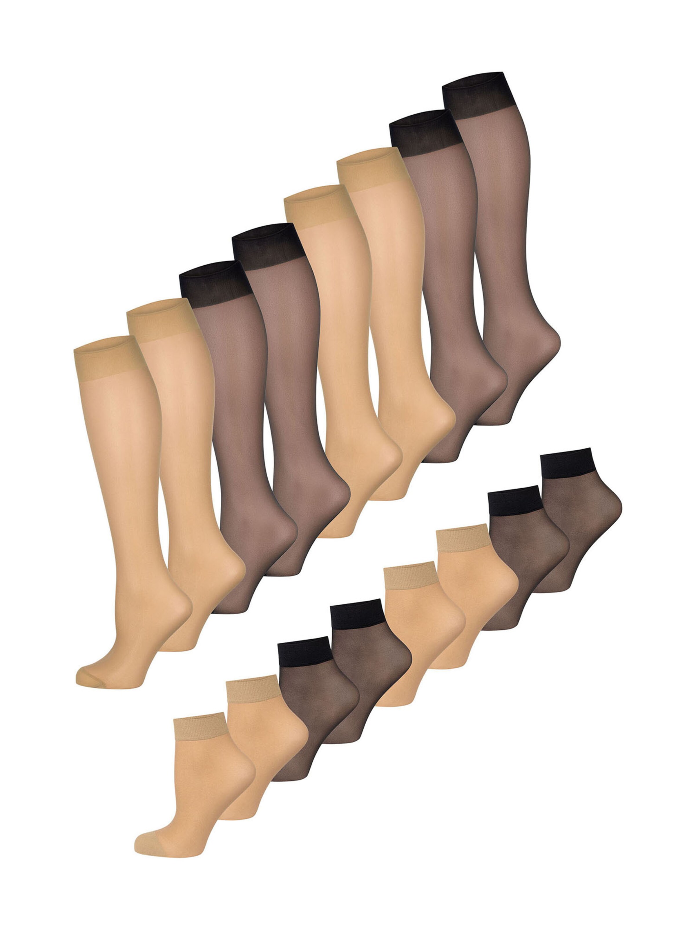 Nur Die - Calcetines ' Strümpfe & Söckchen 20 DEN ' en beige: frente