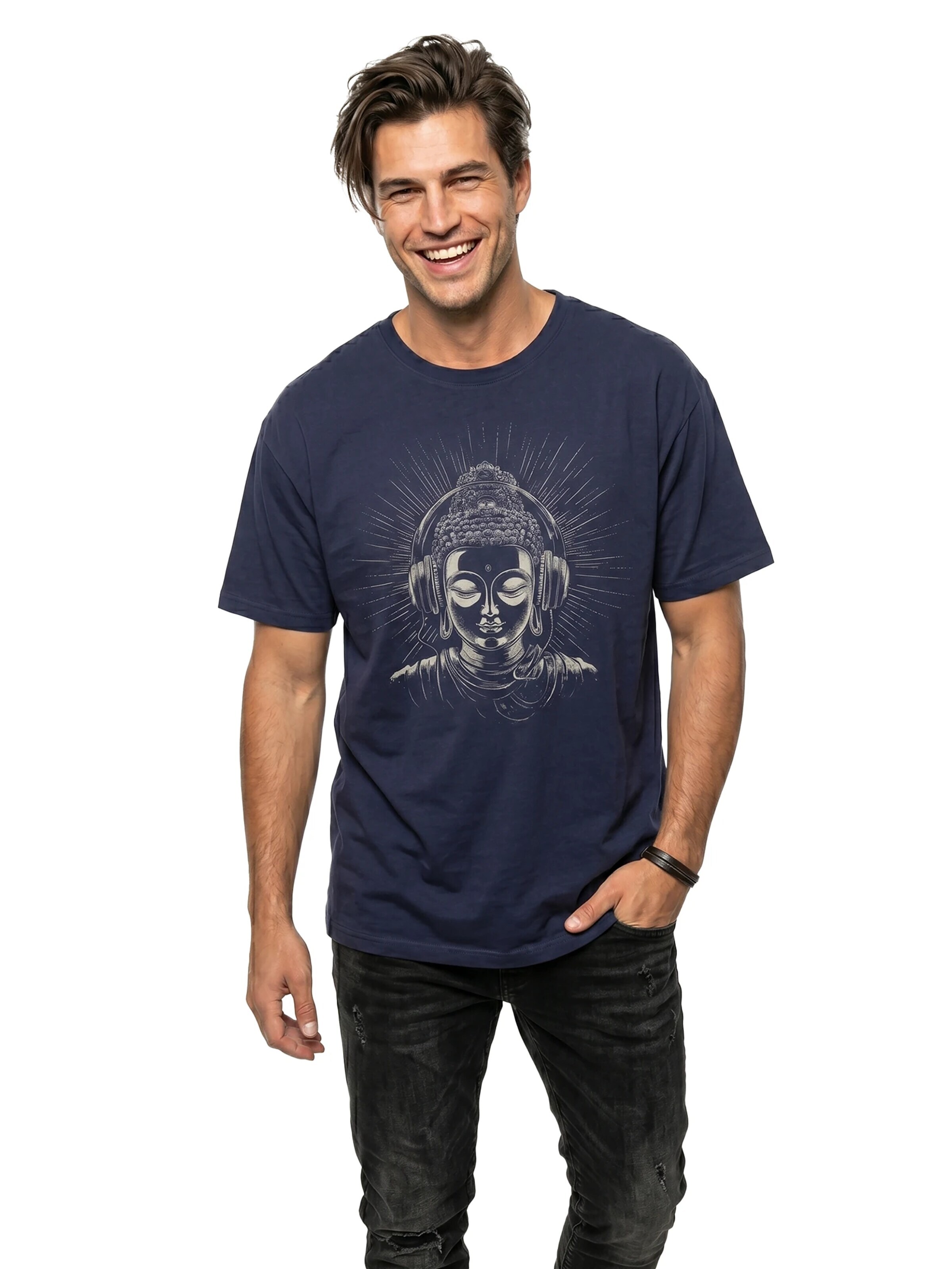 MAKAYA Shirt 'Buddha' in Blue
