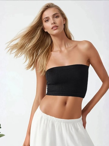 Hiccup Top 'Crop Top' | črna barva: sprednja stran