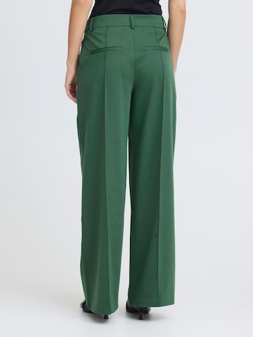 Wide leg Pantaloni cu dungă 'ICHKate' de la ICHI pe verde