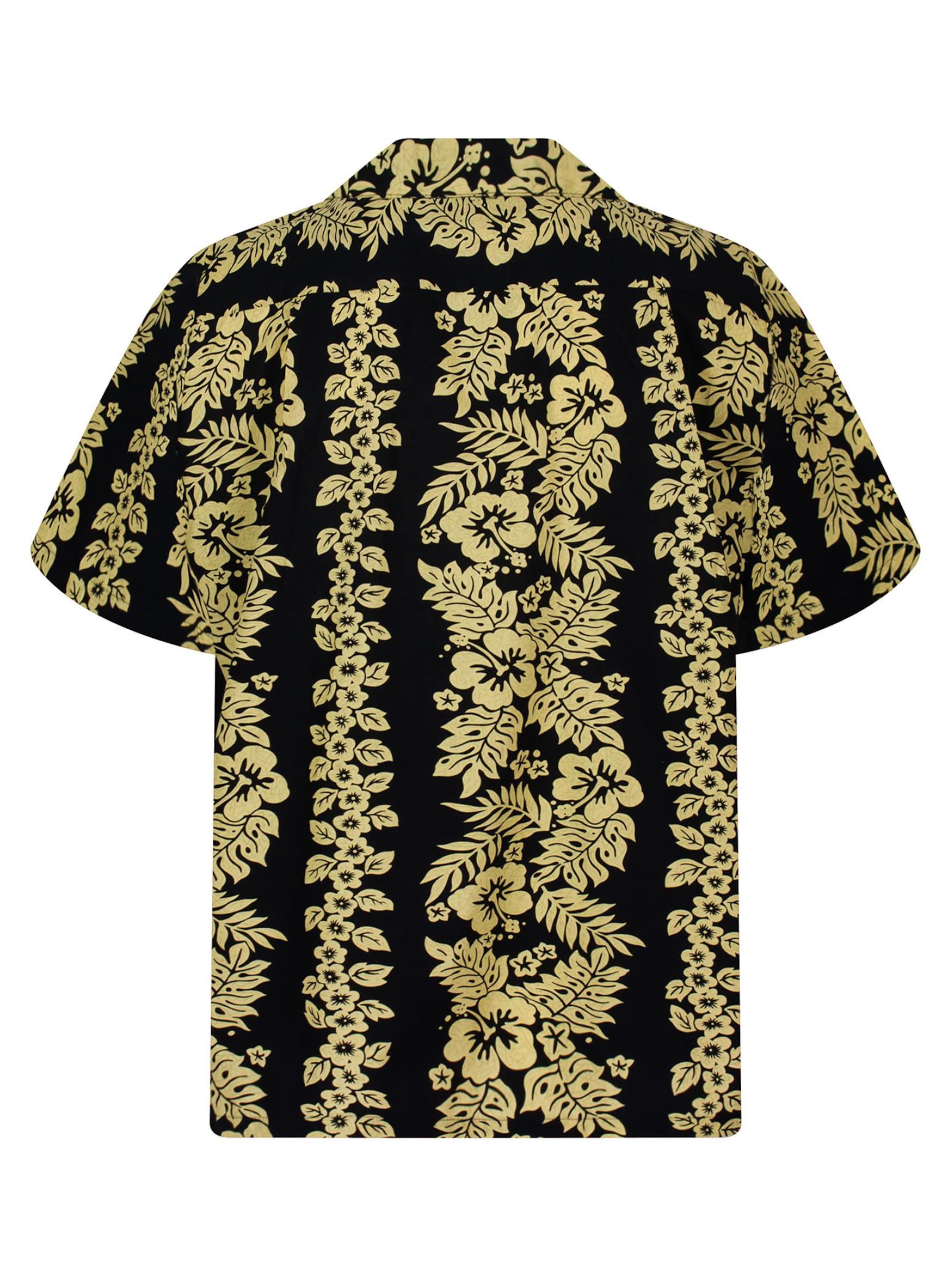KY's Regular Fit Hemd 'Goldgirlande'‌‌‌‌‌‌‌‌ in Schwarz