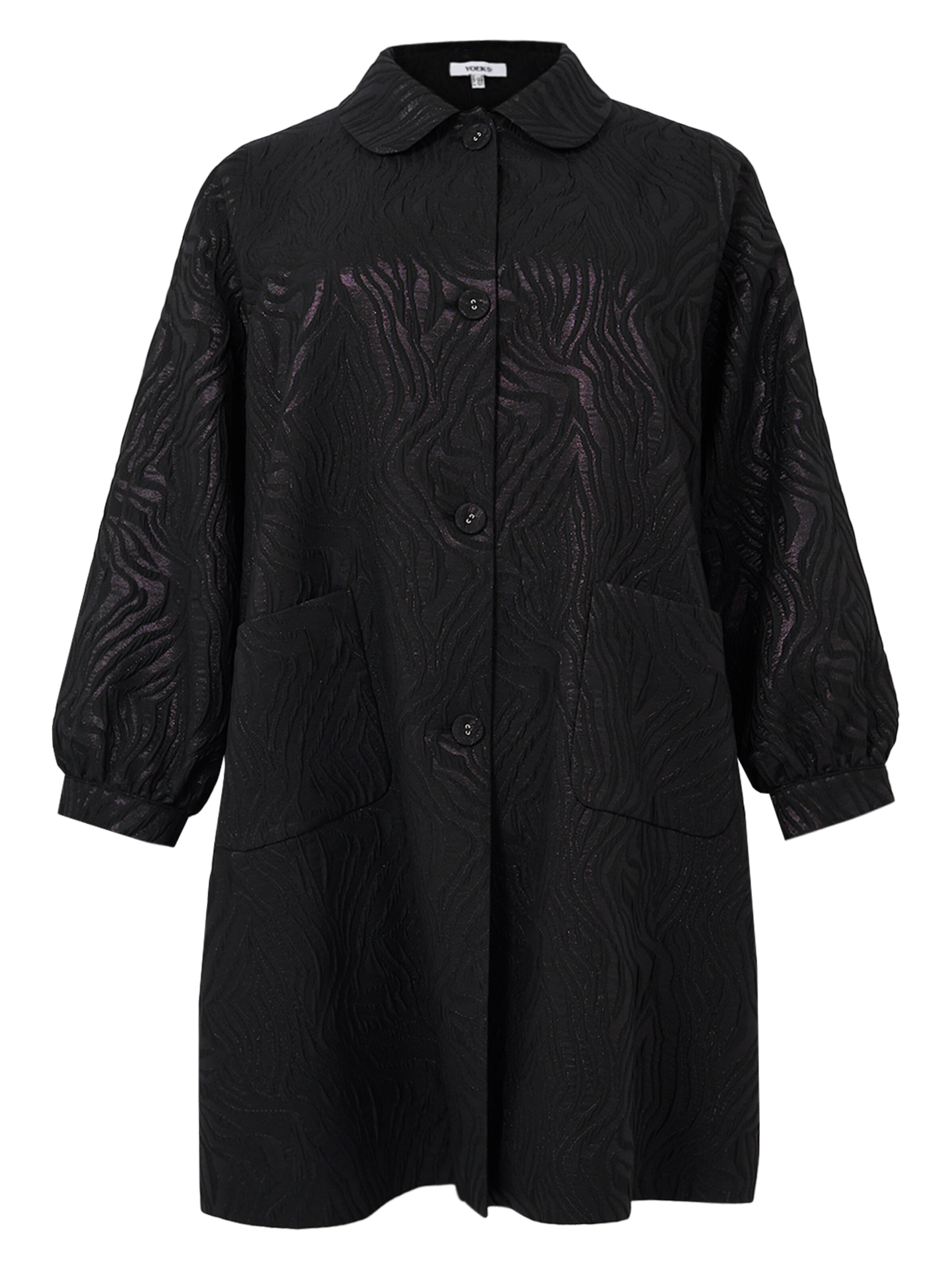 YOEK Tussenmantel in Zwart: voorkant
