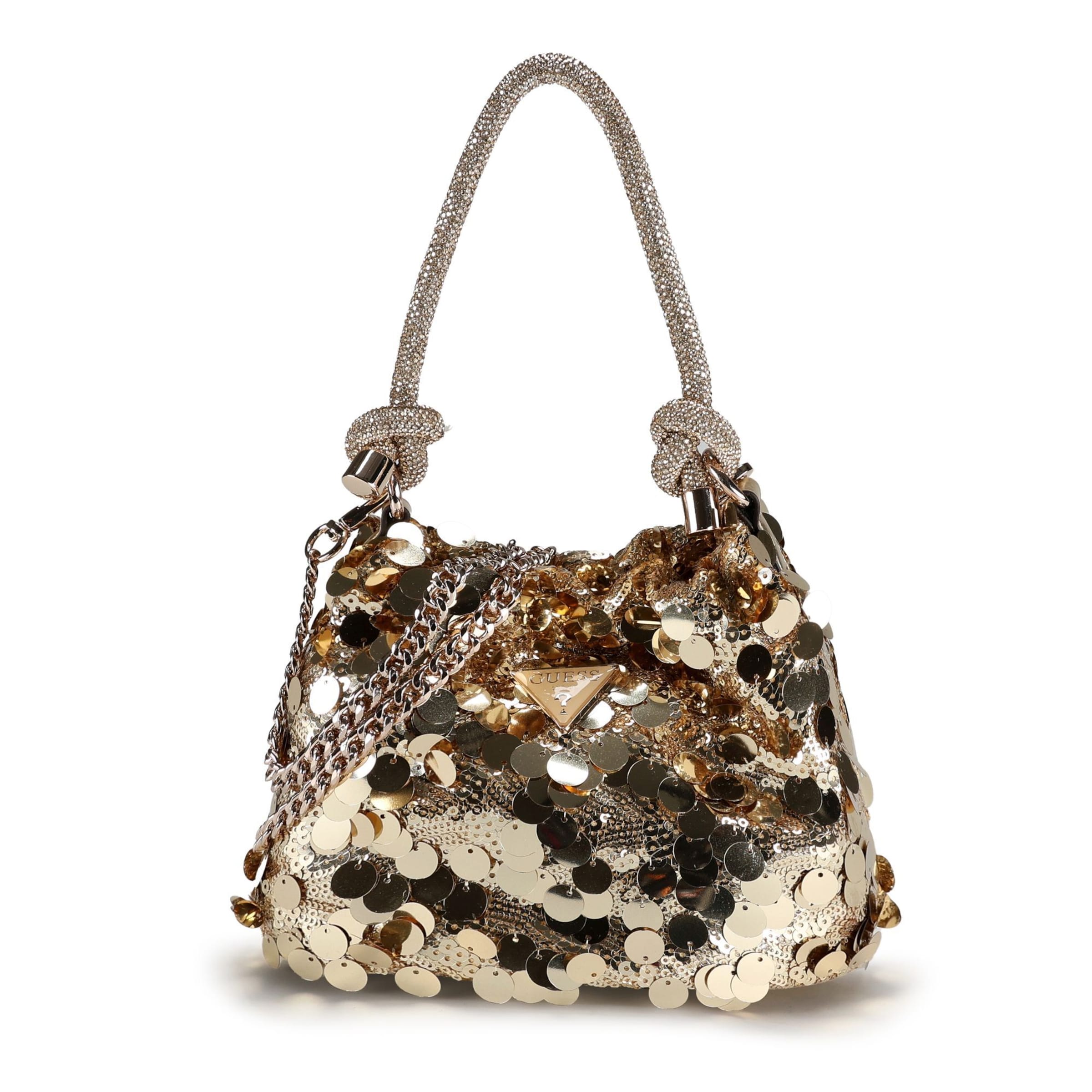 Borsa a mano 'Holiday Shine' di GUESS in oro: frontale