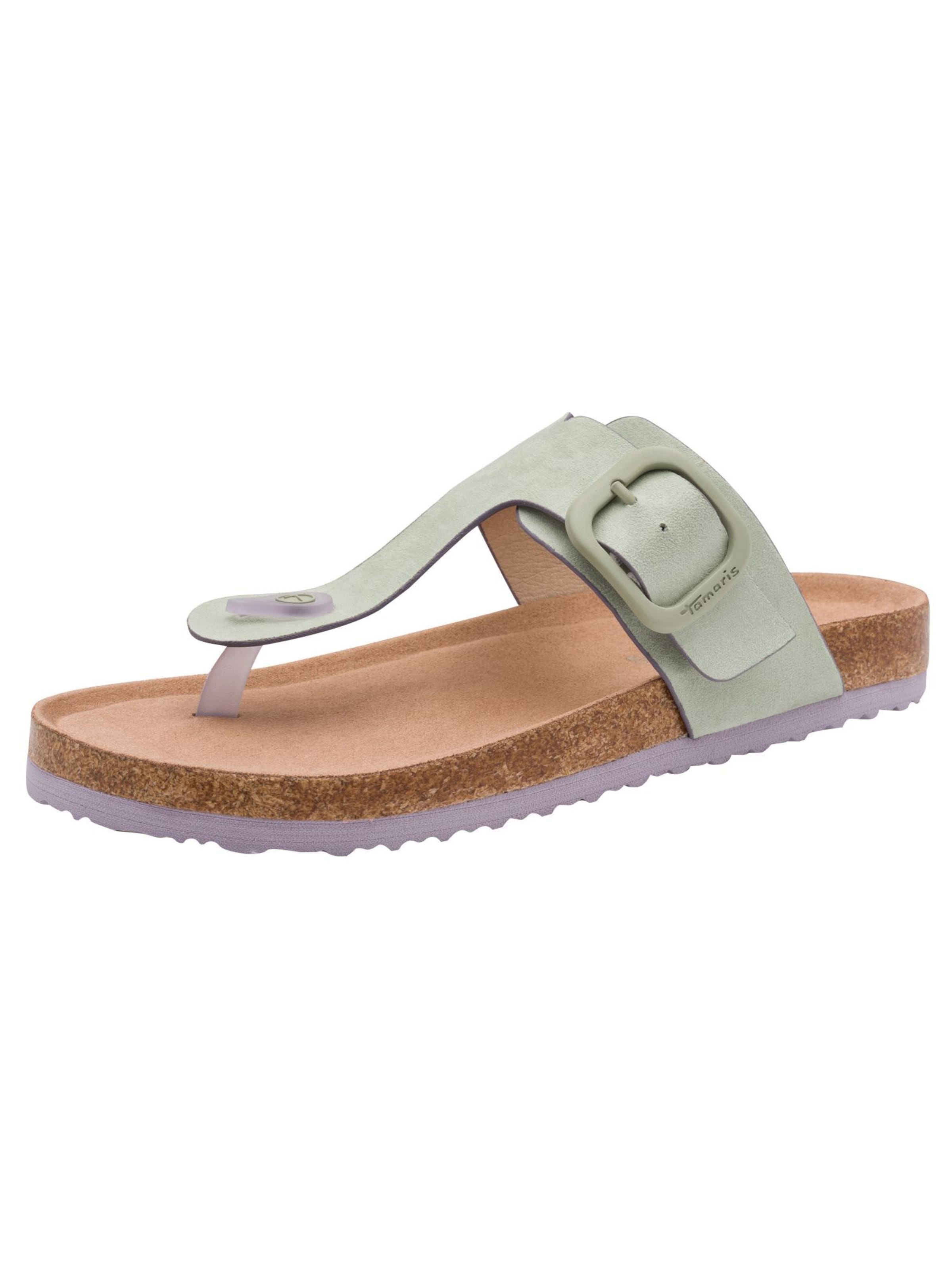 Tongs Tamaris en vert : devant