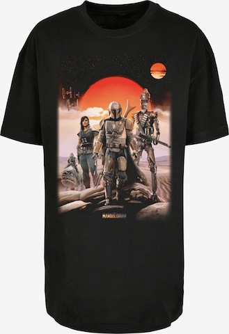 F4NT4STIC Oversized Shirt 'Star Wars The Mandalorian Warriors' in Black: front