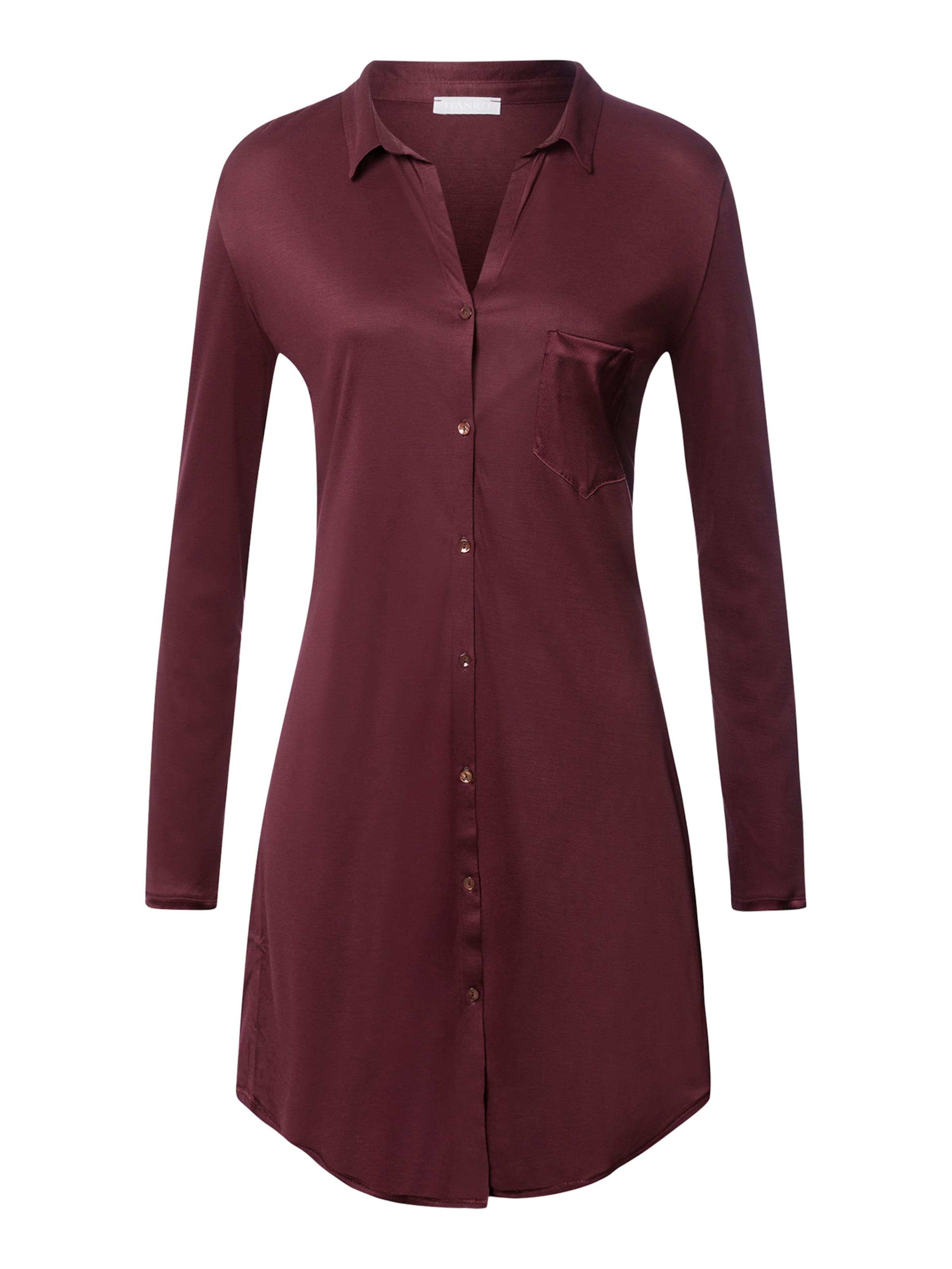 Hanro Pajama shirt ' Grand Central ' in Purple: front