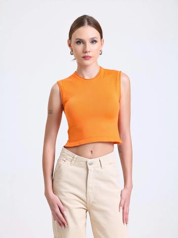 Hiccup - Top de malha em laranja: frente