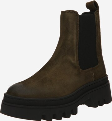 Apple of Eden Chelsea boots in Groen: voorkant