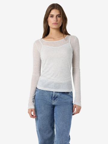 Noisy may Shirt 'NMNusa' in Grijs: voorkant