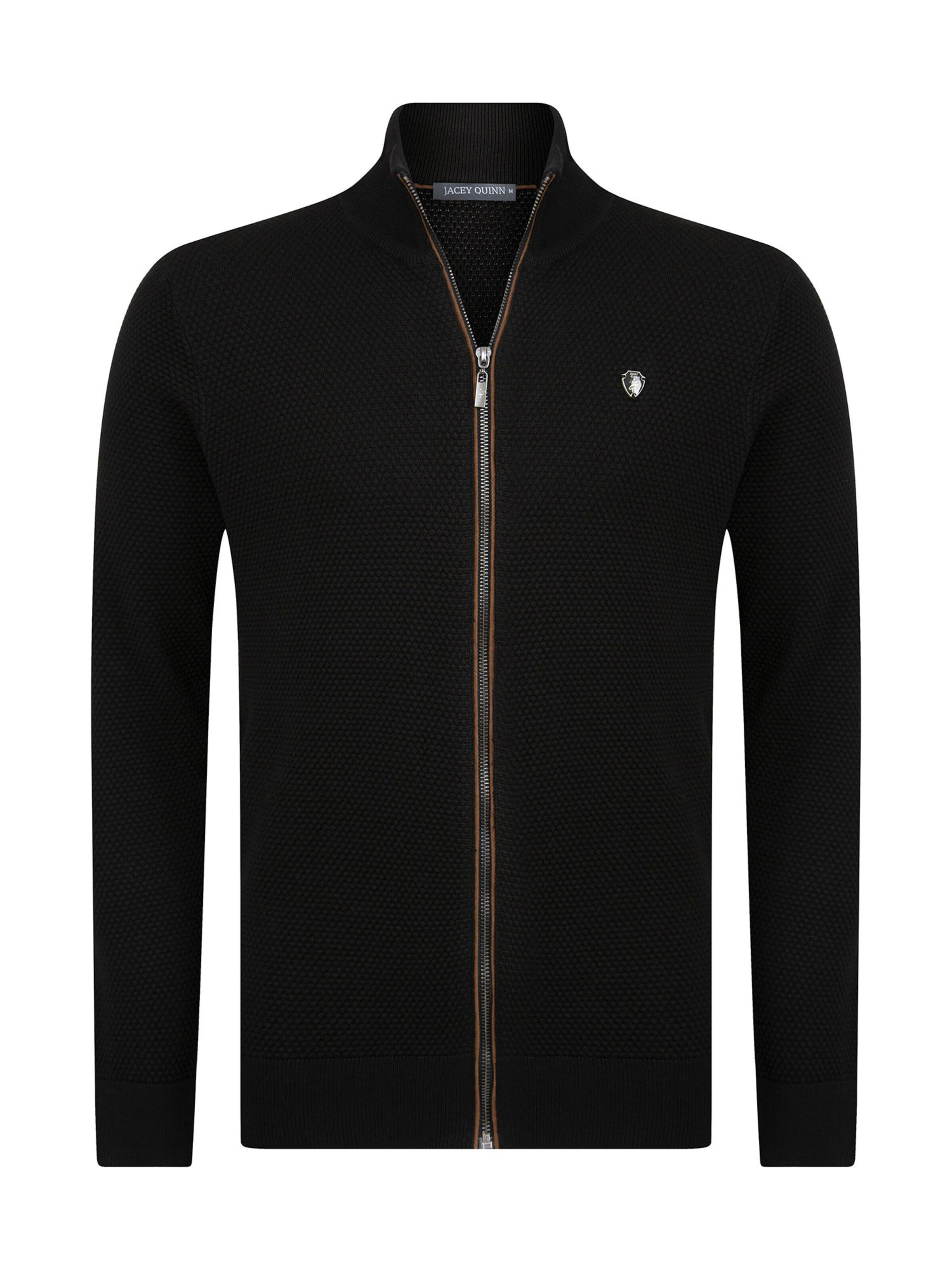 Jacey Quinn Strickjacke in Schwarz: Vorderseite