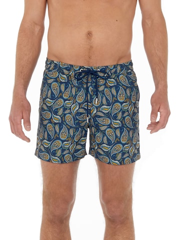 HOM Board Shorts ' Abaco ' in Blue: front