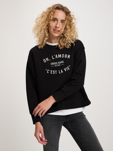 CROSS JEANS Sweatshirt in Schwarz: Vorderseite