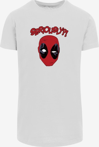 T-Shirt 'Marvel Deadpool Seriously' F4NT4STIC en blanc : devant