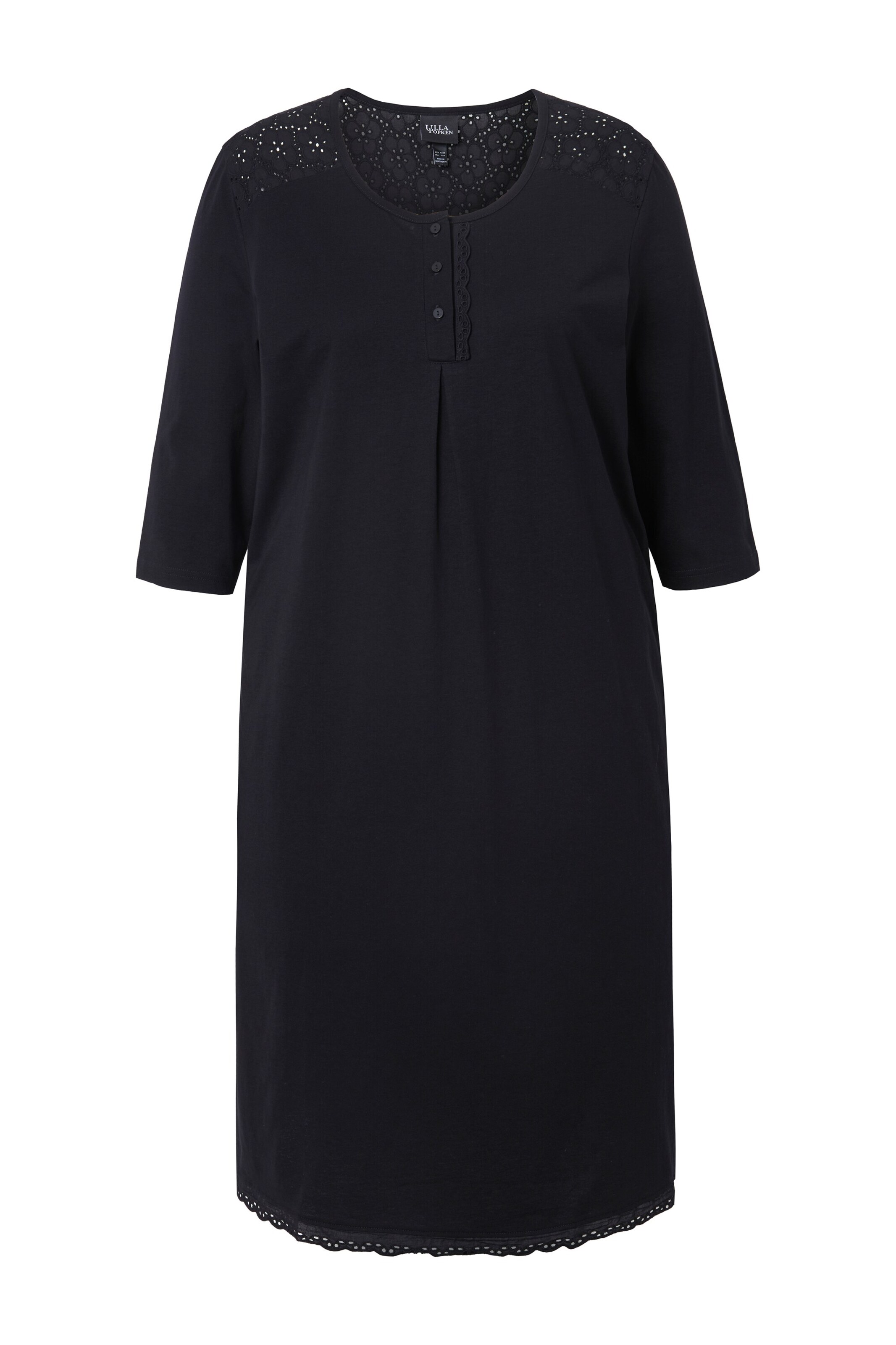 Ulla Popken Nightgown in Black: front
