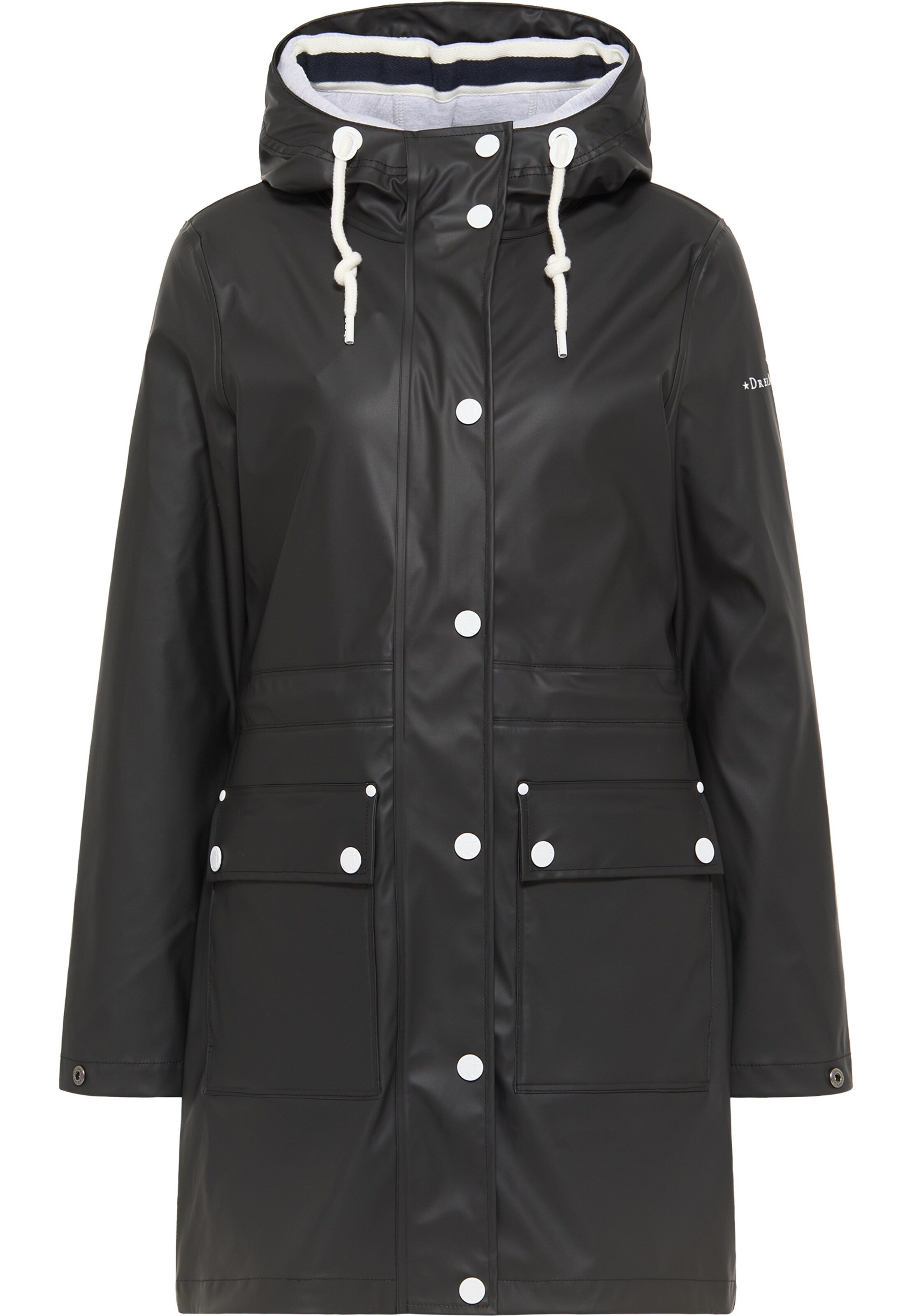 DreiMaster Maritim Mantel in Schwarz: Vorderseite