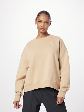 Sweat-shirt Jordan en beige : devant