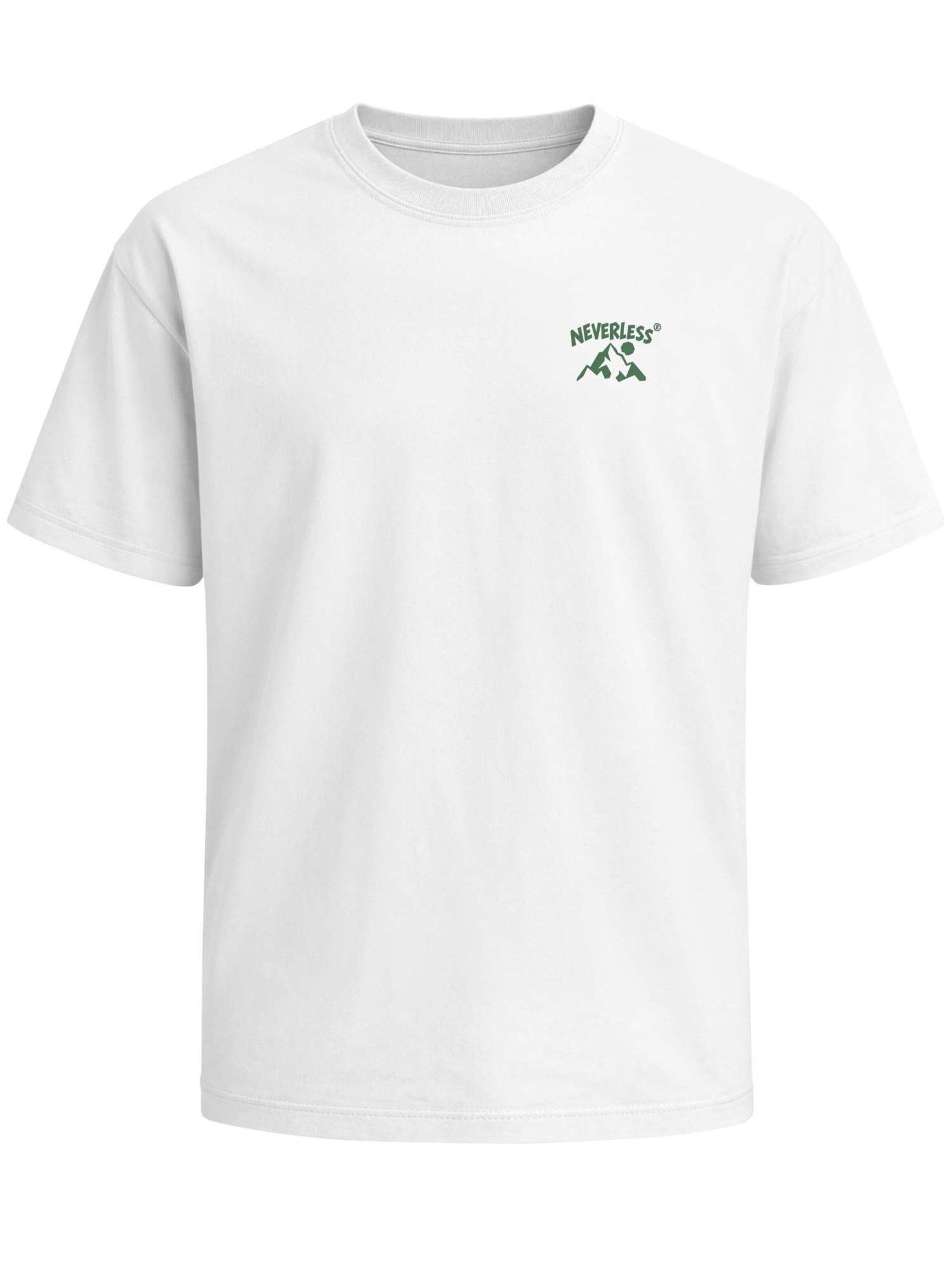 Neverless Shirt 'Offline off the trails'‌‌‌‌‌‌‌‌‌ in Weiß